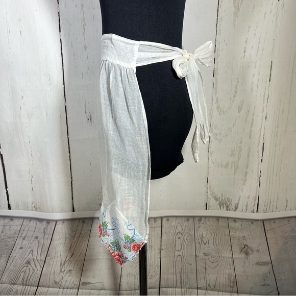 Vintage Handkerchief Floral Hostess Half Apron Handmade Kitchen Cooking Baking - Picture 7 of 16